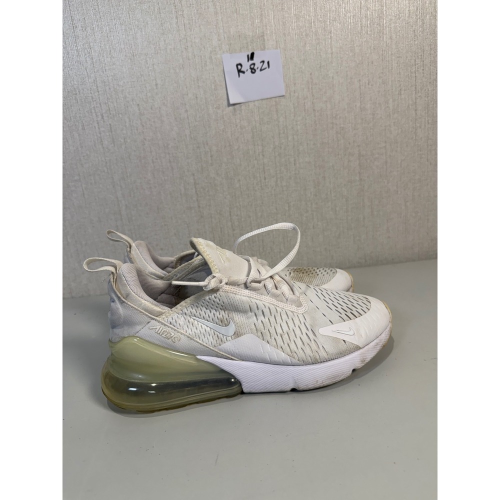 Nike Air Max 270 Triple White Sneakers 943345-103 Kids 6Y